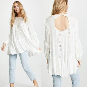 Free People Kiss Kiss Embroidered Lace Tunic